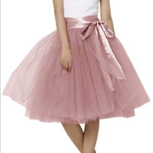 Mauve a line tulle skirt